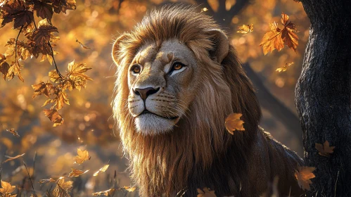 Autumn Lion Portrait