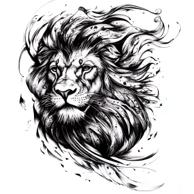 Ink Lion Illustration