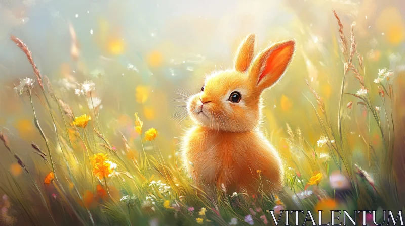 AI ART Springtime Bunny in Bloom