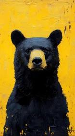 Bear on Bright Yellow Background