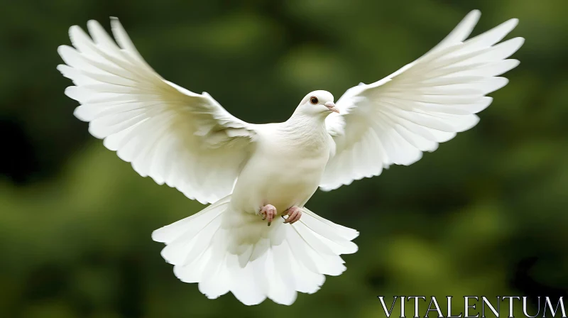 AI ART White Dove Flying Freely