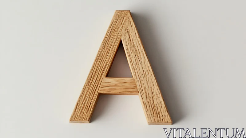 AI ART Textured Wood Letter A on White