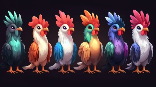 Vibrant Cartoon Chicken Artwork