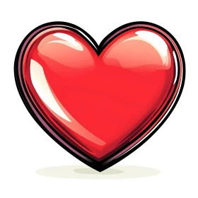 Stylized Glossy Heart Illustration