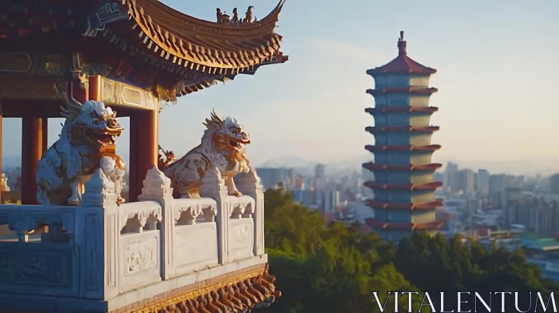 AI ART Pagoda Overlook: A Chinese Vista