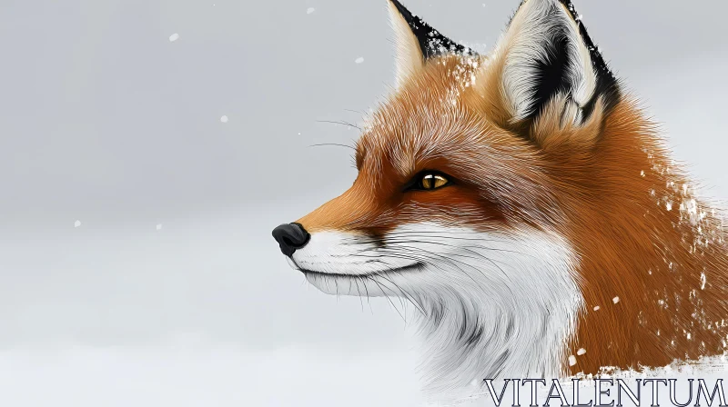 Fox Portrait in Winter AI Image