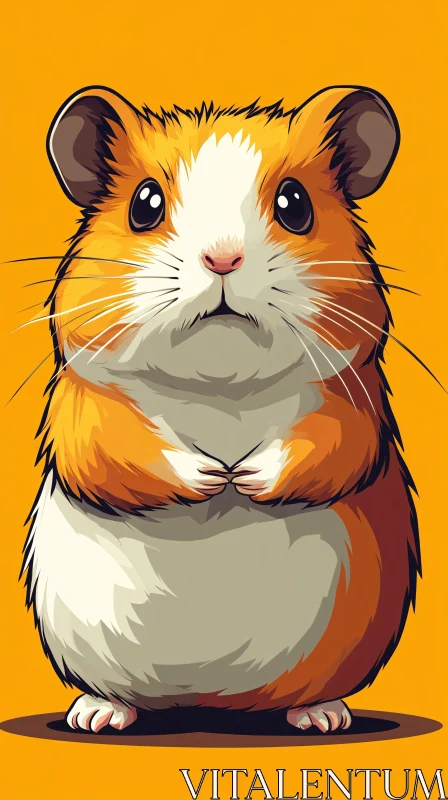 Cute Hamster Cartoon Art AI Image