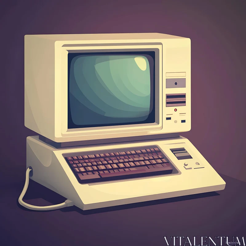 Classic Retro Desktop Computer AI Image