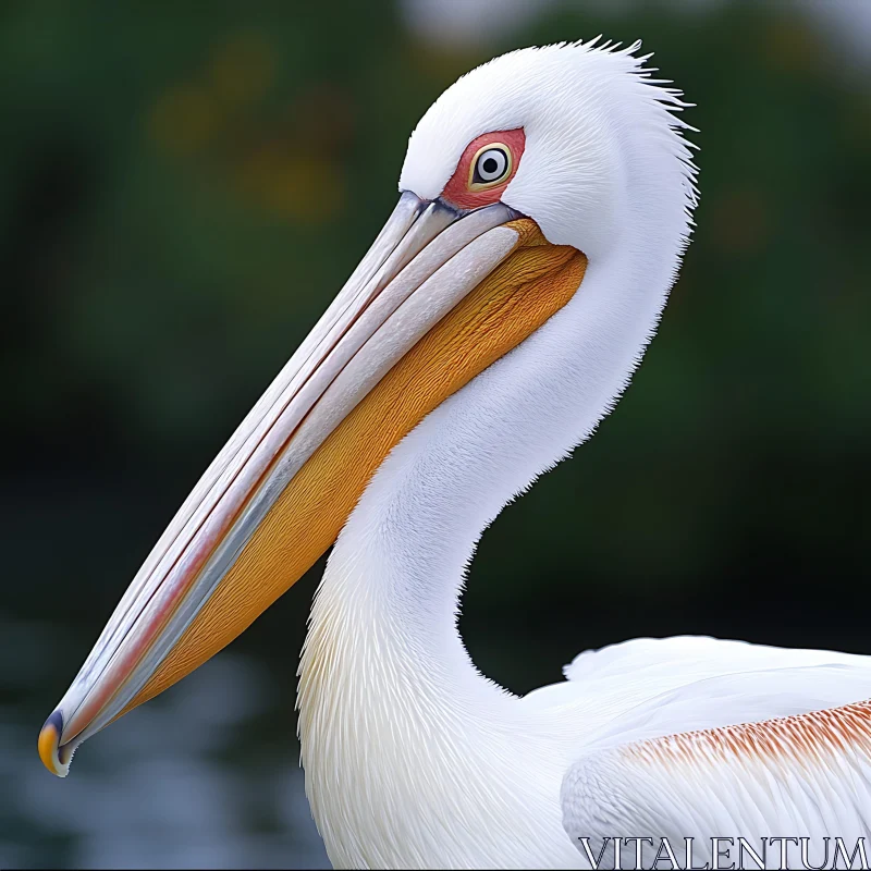 White Pelican Close-Up: Bird Photography AI Image