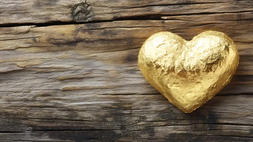 Heart of Gold on Weathered Plank