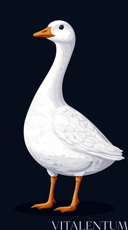 Illustrated Goose Art AI Image