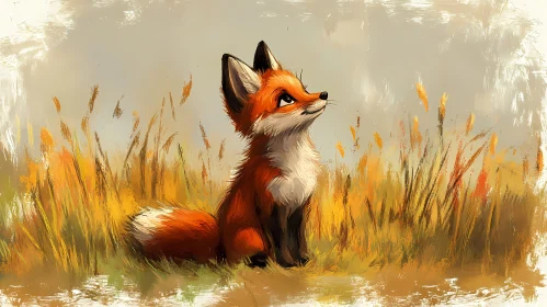 Curious Fox in Field