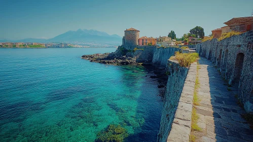 Seaside Stone Tower Landscape