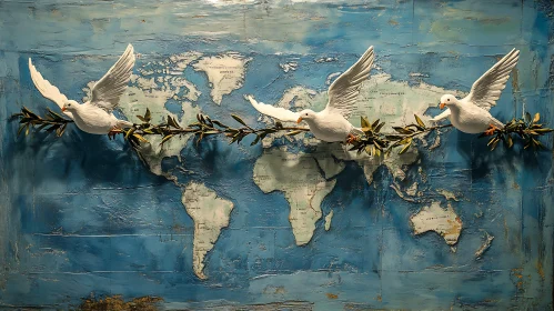 Global Harmony: Doves and Olive Branch