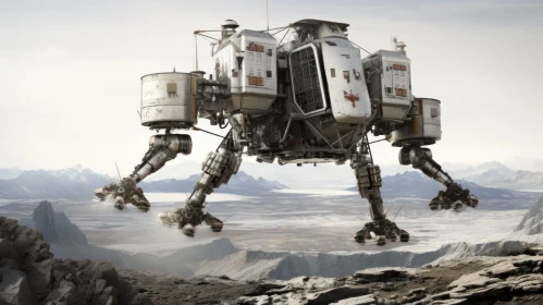 Flying Robot Artwork: Photorealistic Rendering in Cargopunk Style