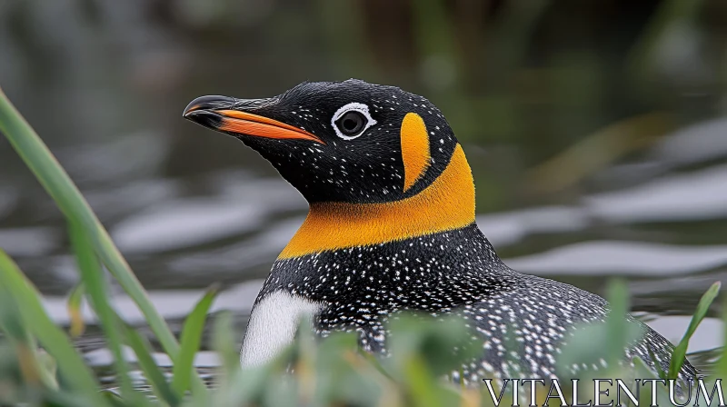 Captivating Penguin Portrait in Nature AI Image