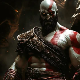 Intense Warrior with Glowing Eyes