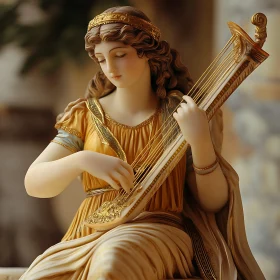 Classical Sculpture of Woman with Lute