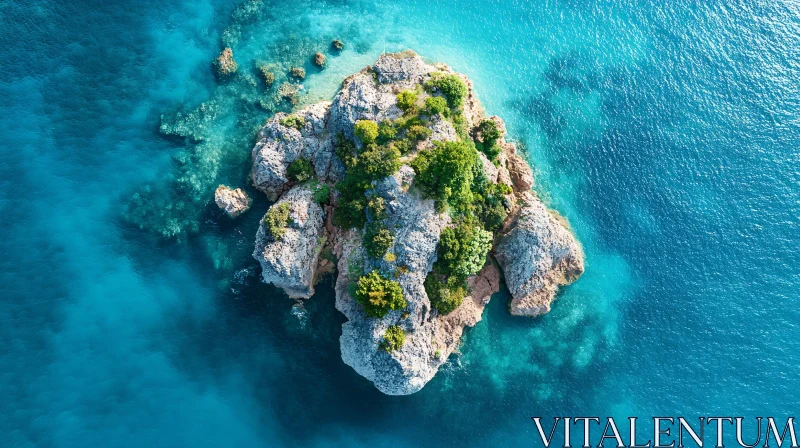 AI ART Aerial View of Rocky Island