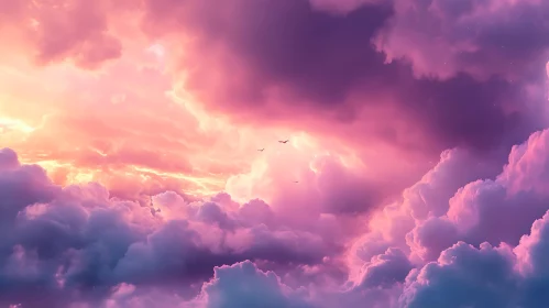 Dreamy Pink Sky Cloudscape