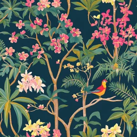 Vivid Tropical Floral Art