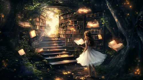 Magical Books in the Forest