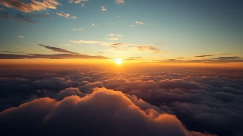 Aerial View of Sunset Clouds