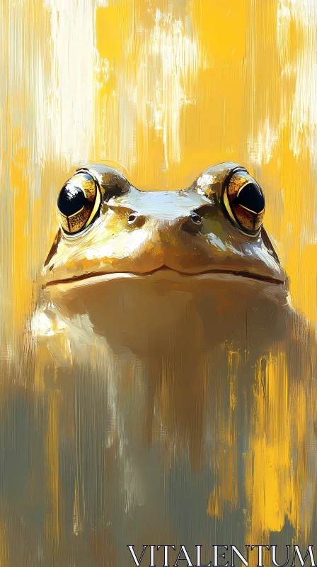 Stylized Amphibian Art with Yellow Hues AI Image