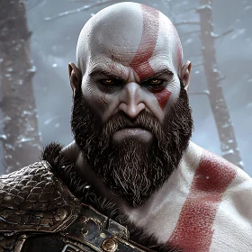 Fierce Man with Beard and Markings