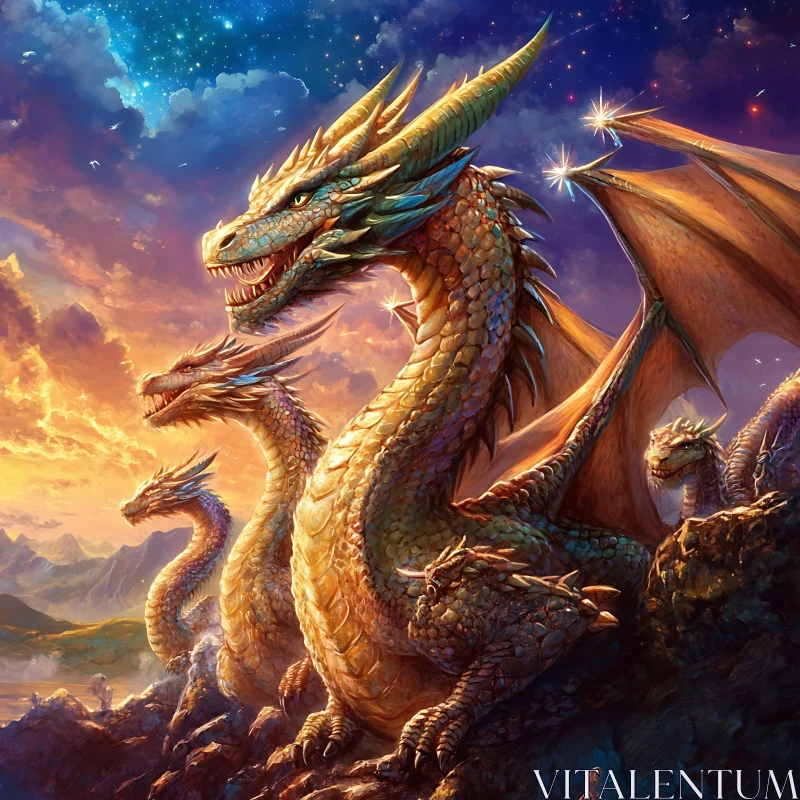 Dragons Lineage Fantasy Art AI Image