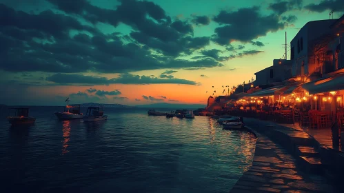 Serene Coastal Sunset Scene