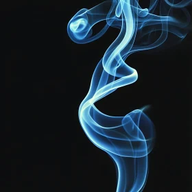 Ethereal Blue Smoke Abstract Art
