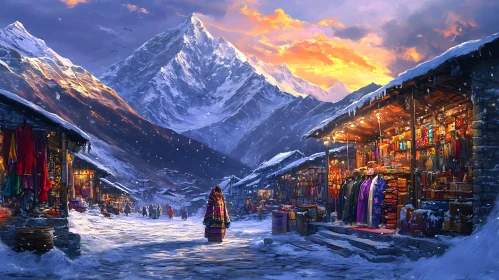 Sunset Over the Mountain Village