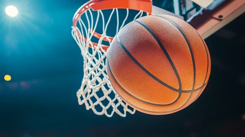 Orange Basketball and Hoop