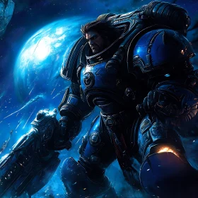 Armored Warrior in Space