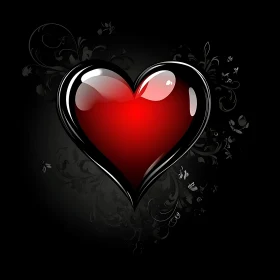 Lustrous Heart with Floral Accents