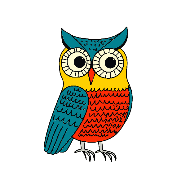 Vibrant Owl Graphic Tee Print POD Design