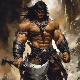 Muscular Barbarian with Axe