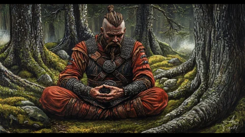 Forest Warrior in Tranquil Meditation