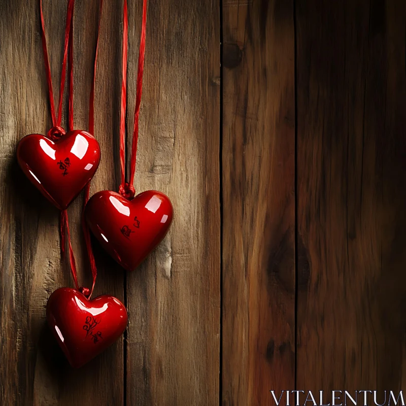 AI ART Hanging Red Hearts Valentine's Day Decor