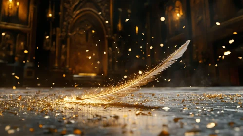 Glimmering Quill: A Magical Still Life