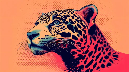 Vivid Leopard in Pop Art Style