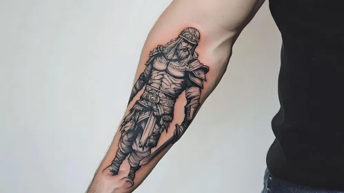 Detailed Warrior Ink Tattoo Design