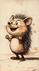 Cute Hedgehog Character in Cartoon Style