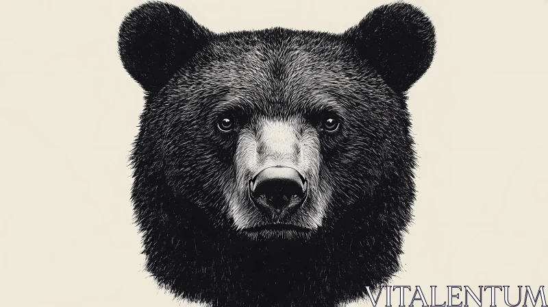 Bear Portrait Drawing AI Image