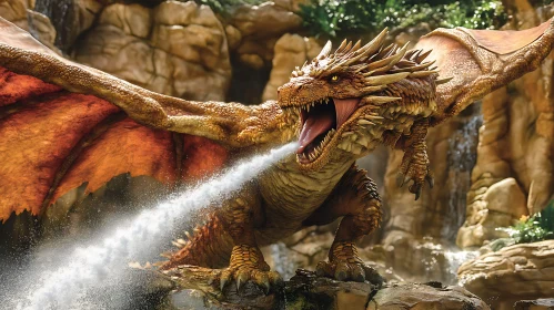 Powerful Dragon Water Breath Illustration