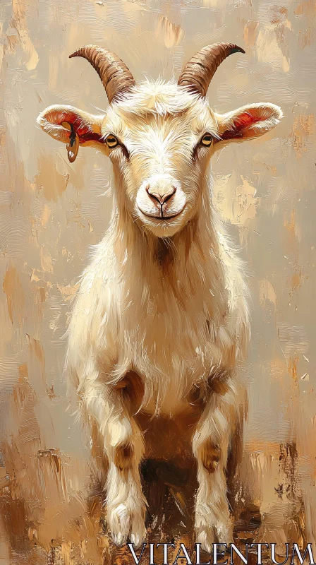 AI ART Oil Painting of a Goat