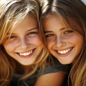 Two Smiling Women Portrait