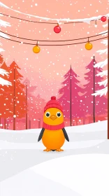 Festive Bird in Snow