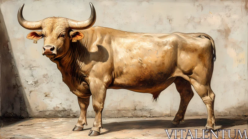 Realistic Bull Painting AI Image